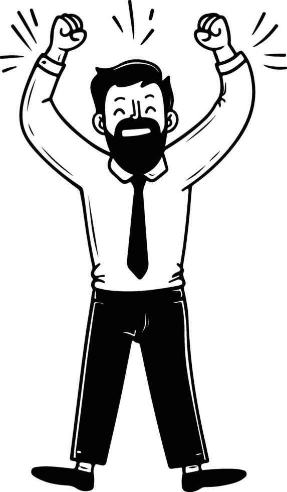 Happy Businessman Celebrating Success. vector