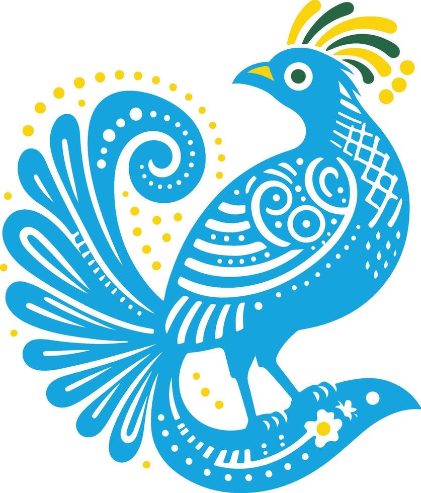 Rwanda - Rwenzori Turaco, modern decorative art vector