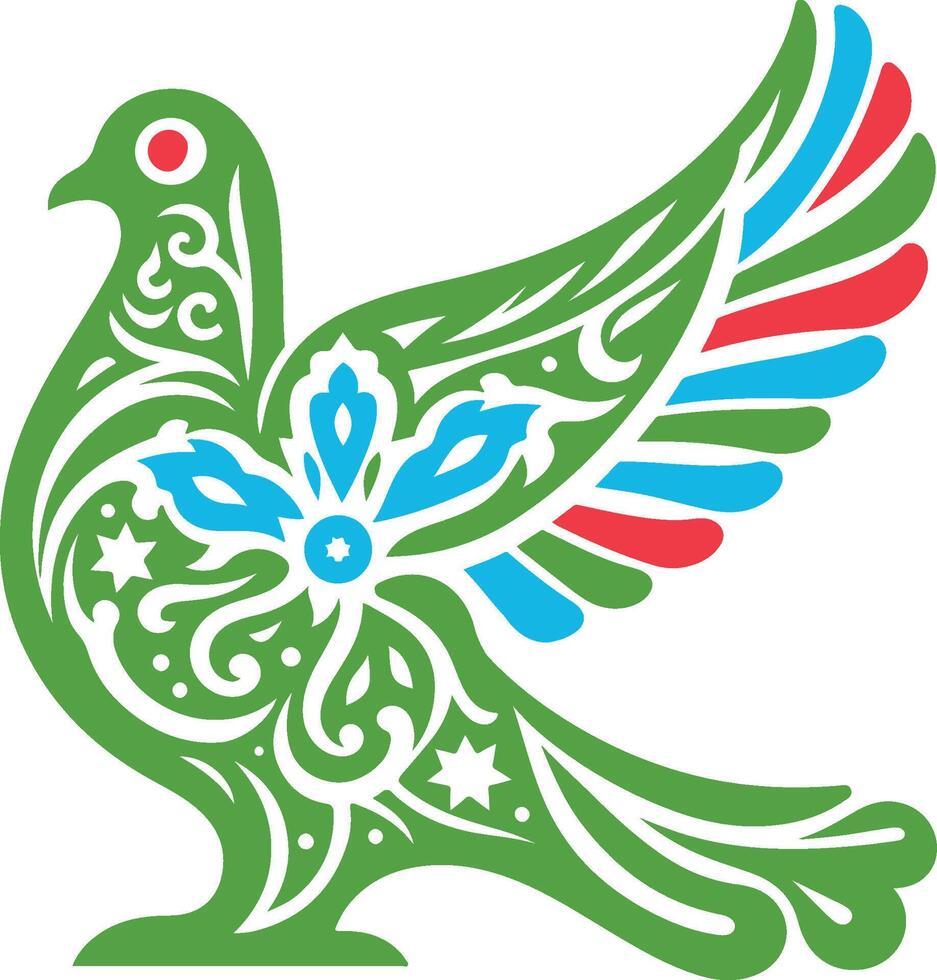 Morning Dove with Azerbaijan flag color vector