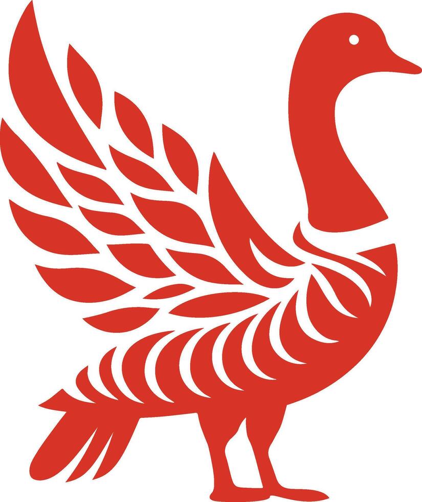 Canada Goose with Canada flag color vector