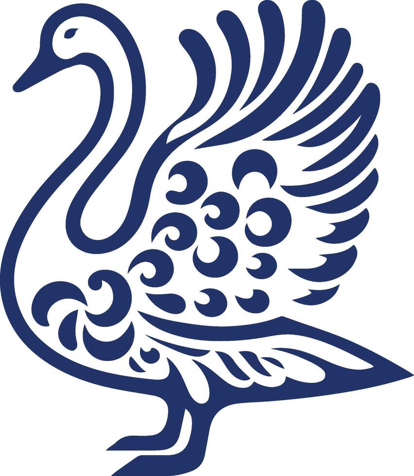 Finland - Whooper Swan, modern decorative art vector
