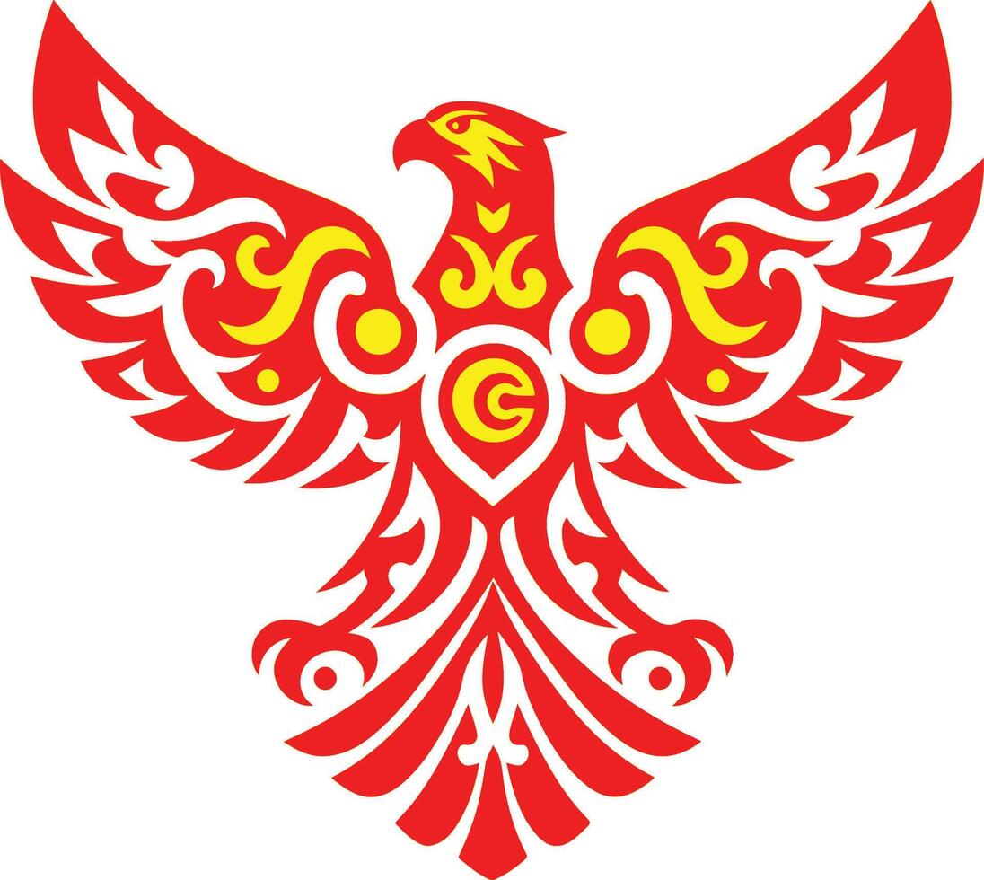 Kyrgyzstan - Falcon, modern decorative art vector