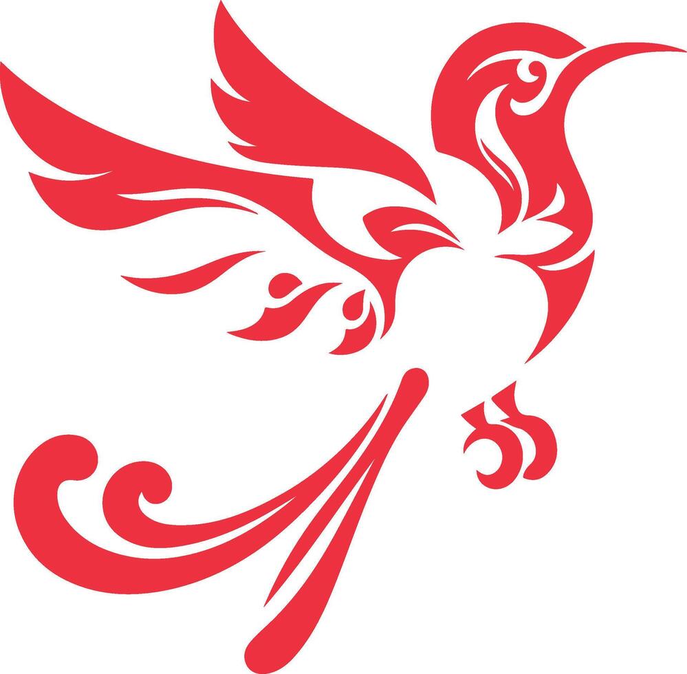 Singapore - Crimson Sunbird, modern decorative art vector