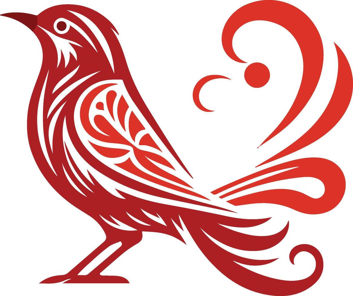 Bulbul with Bahrain flag color vector