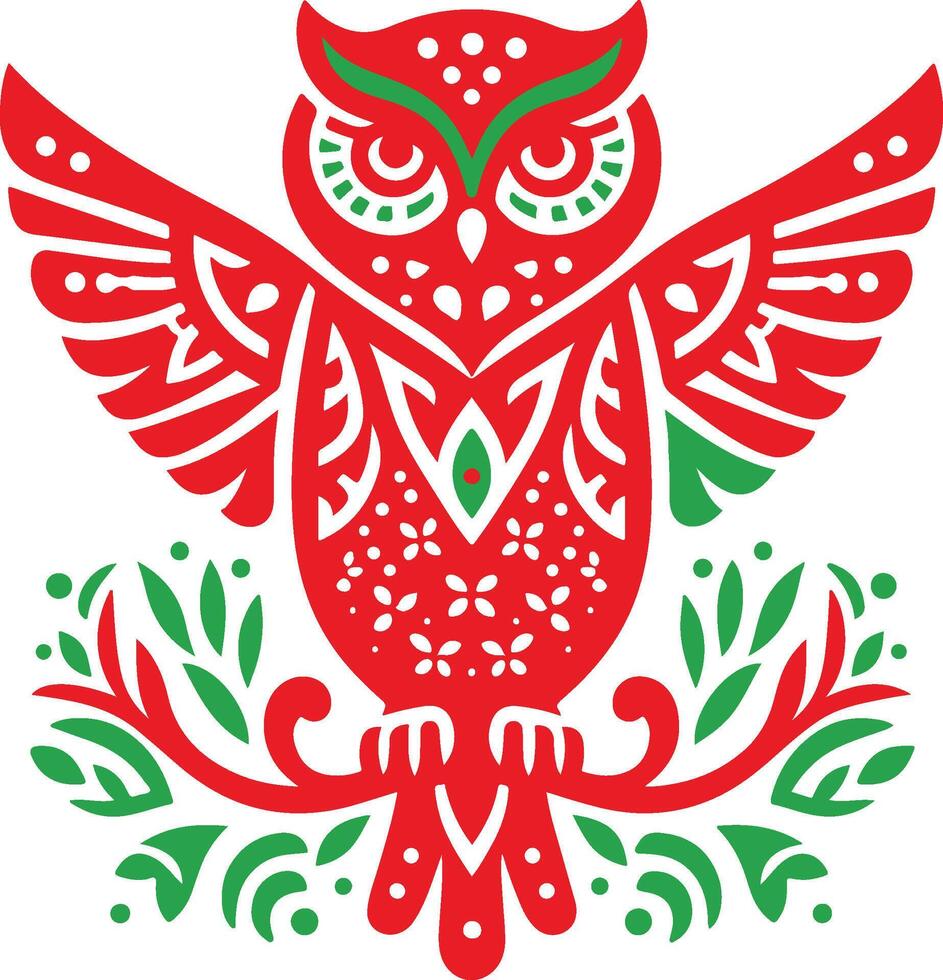 Libya - Libyan Desert Tawny Owl, modern decorative art vector