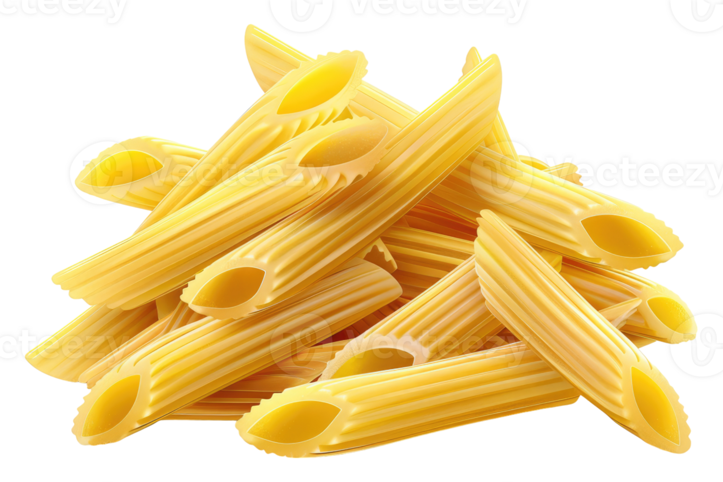 Penne regatta pasta isolated on transparent background. png