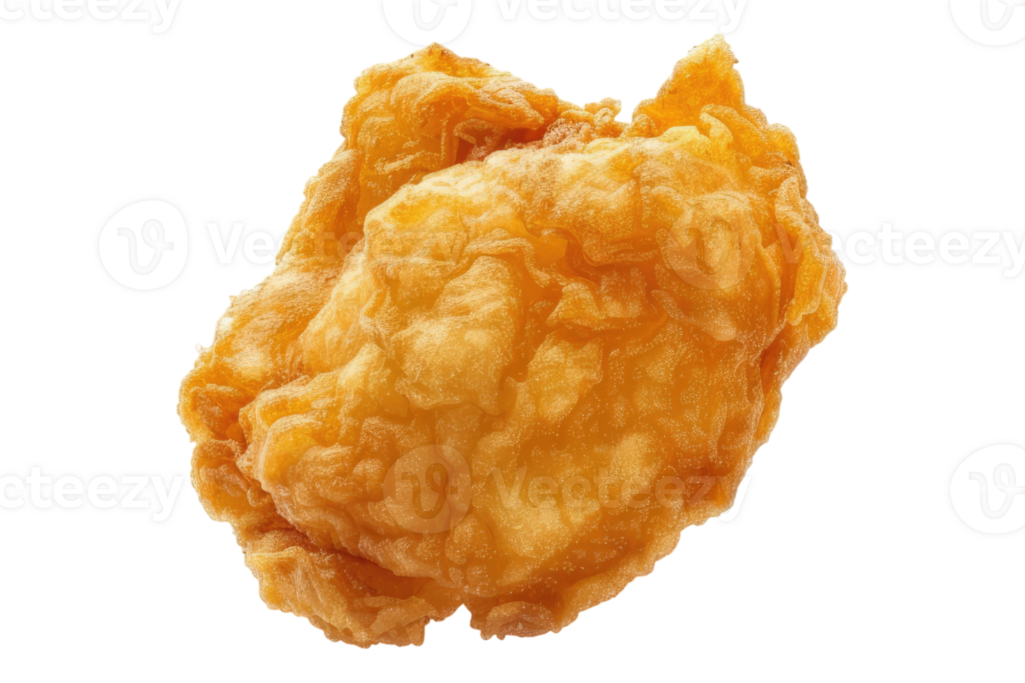 Golden fried bettered chicken nugget isolated on transparent background. png