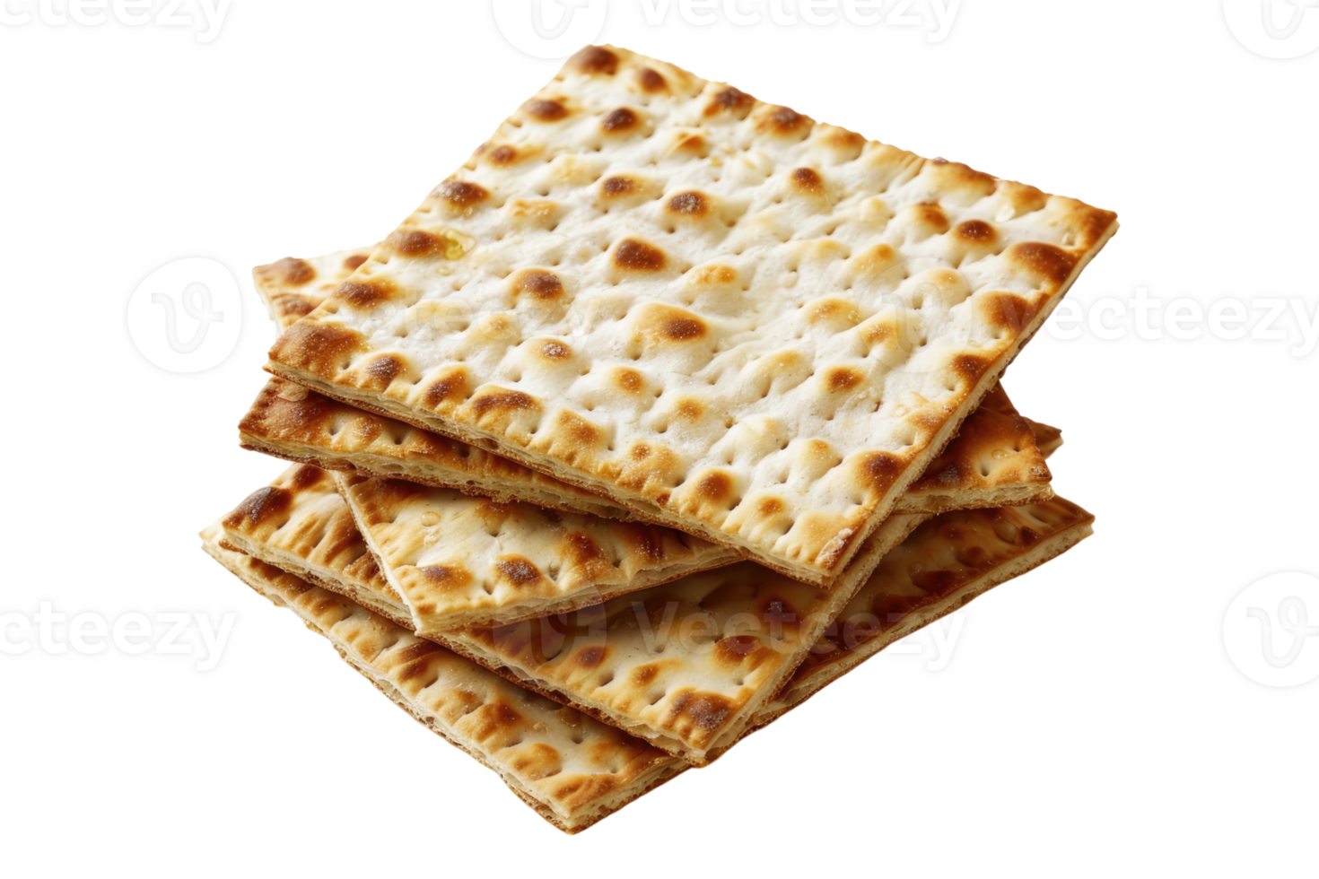 Matzo bread stacked isolated on transparent background. png