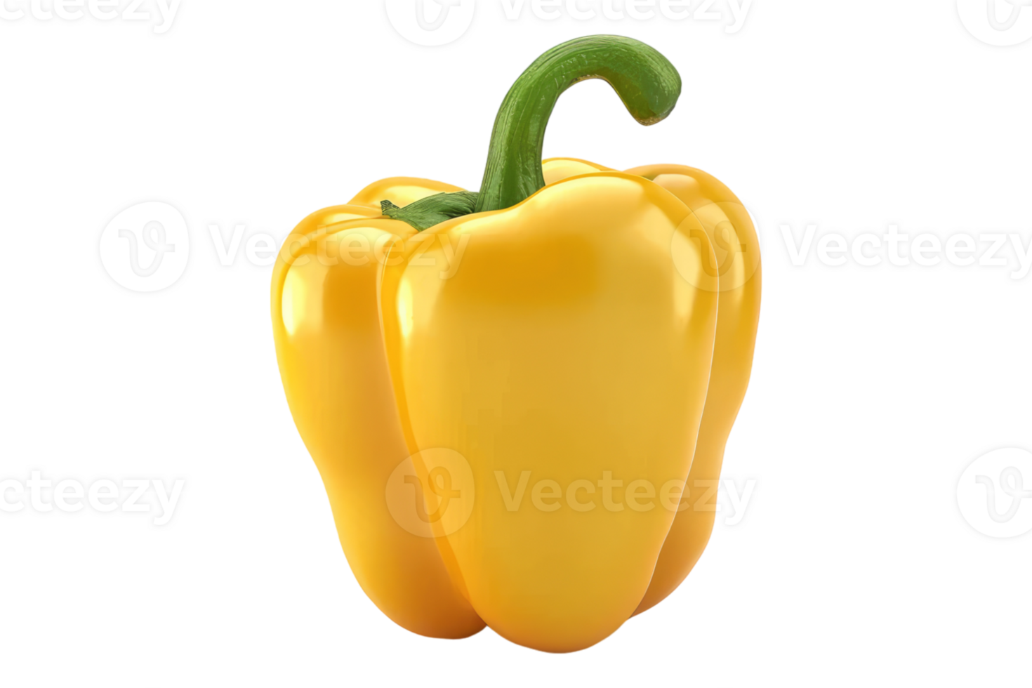 Fresh yellow bell pepper isolated on transparent background. png