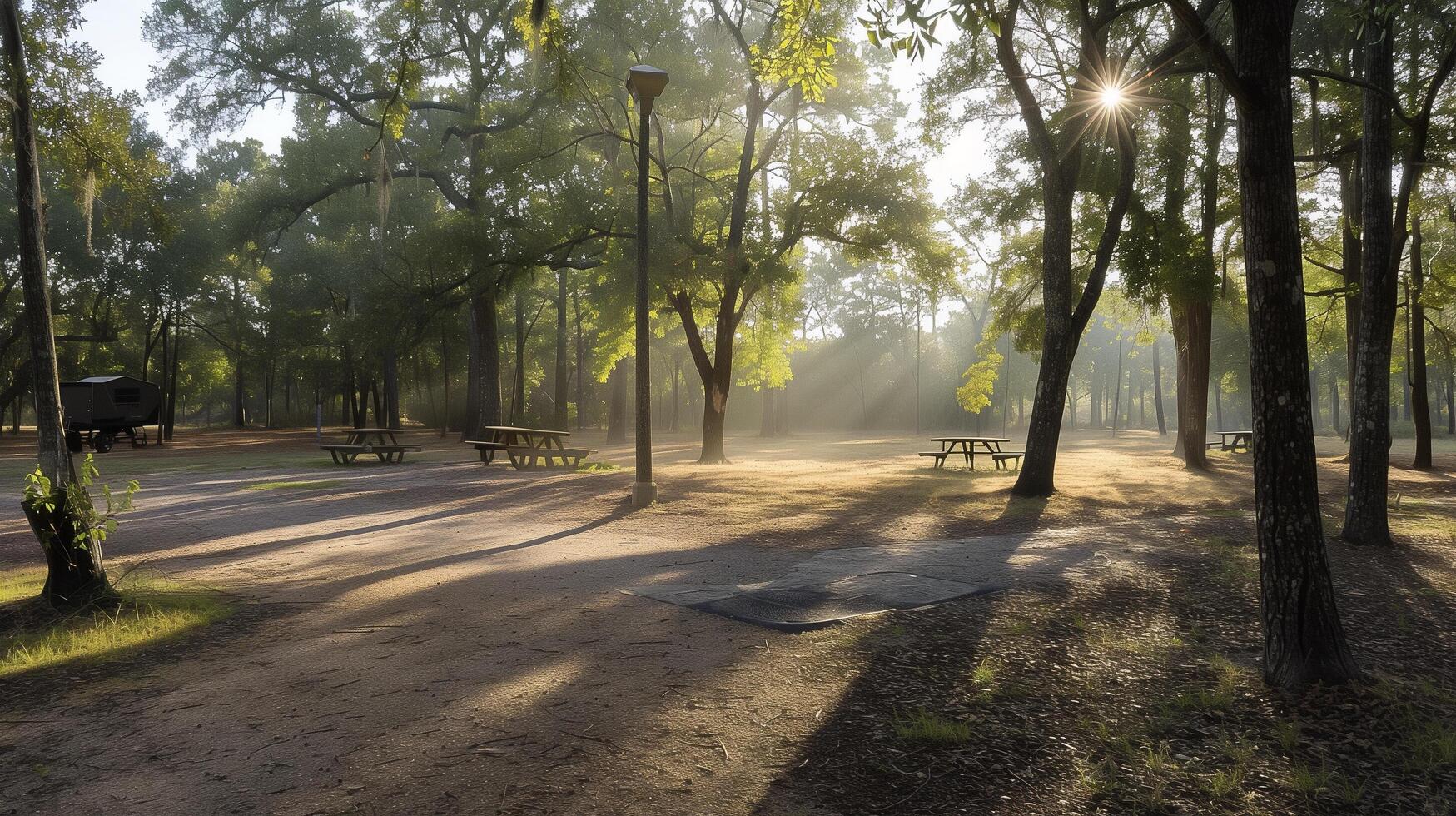 Picnic site in park photo