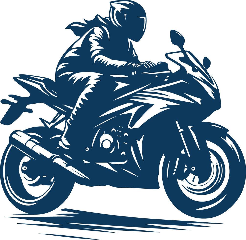 The Silhouette of a Motorbike Enthusiast vector