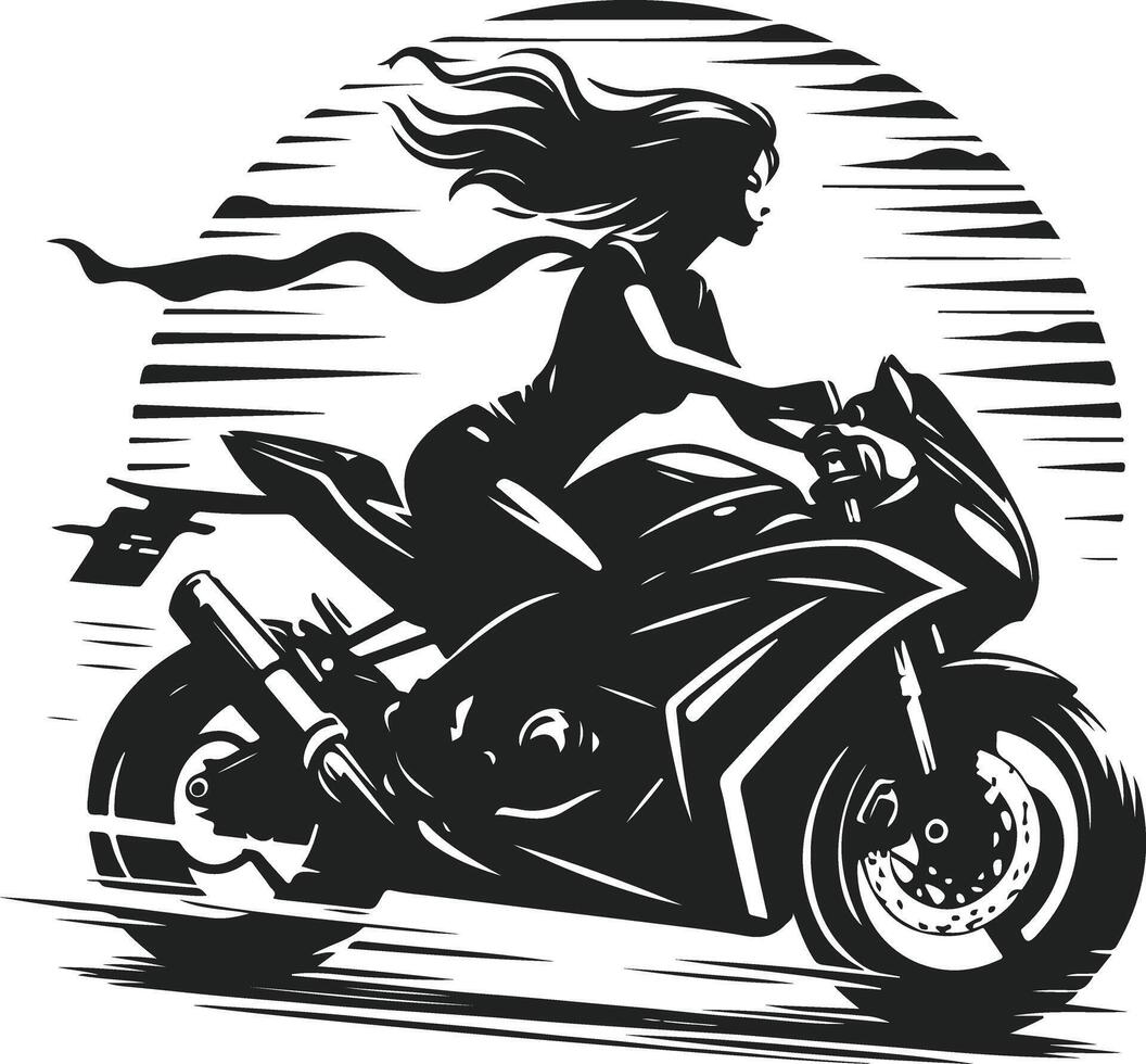 A Stylish Ride of a Fearless Young Girl vector