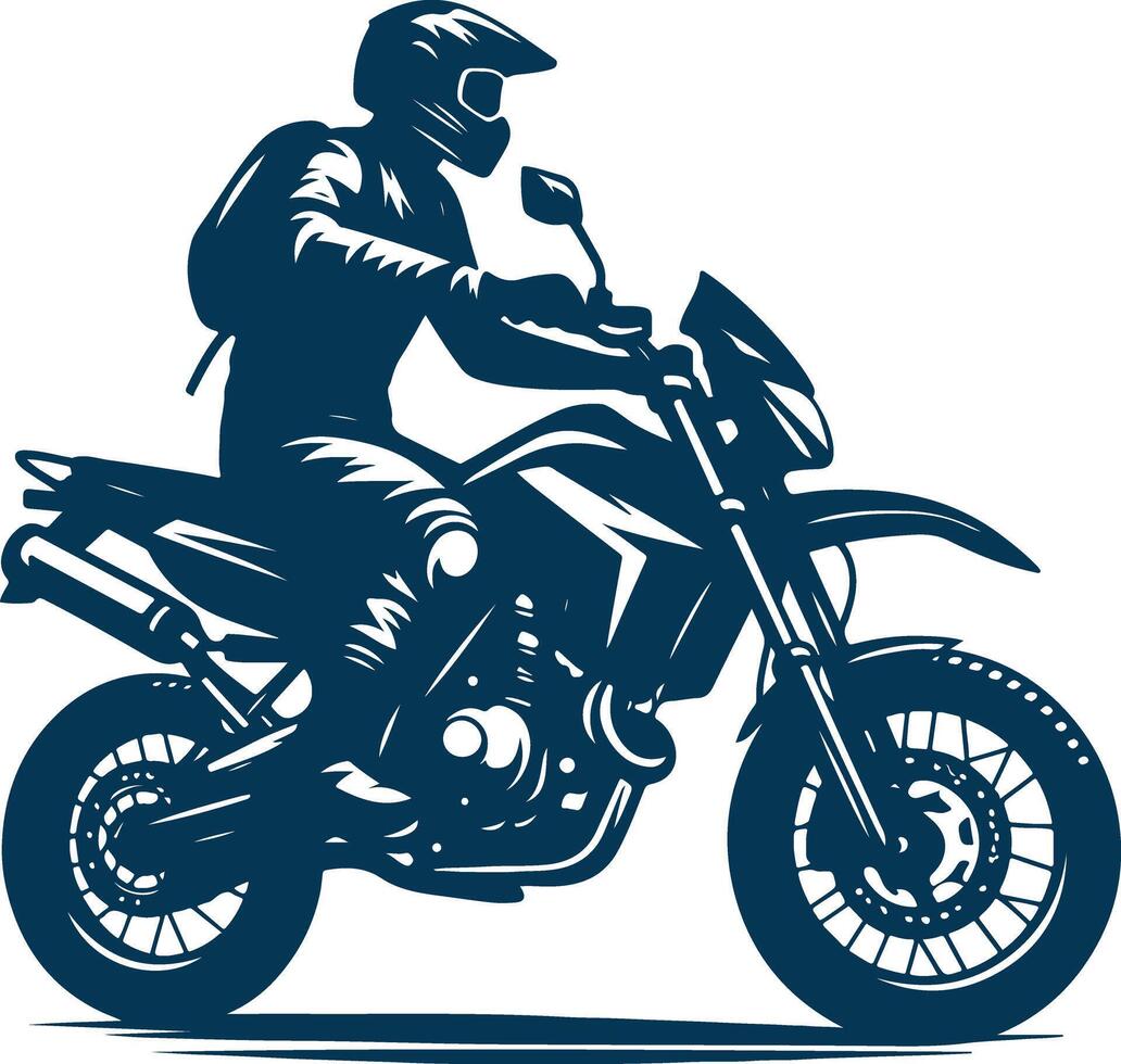 A Rider Silhouette in Motion on a Powerful Machine vector