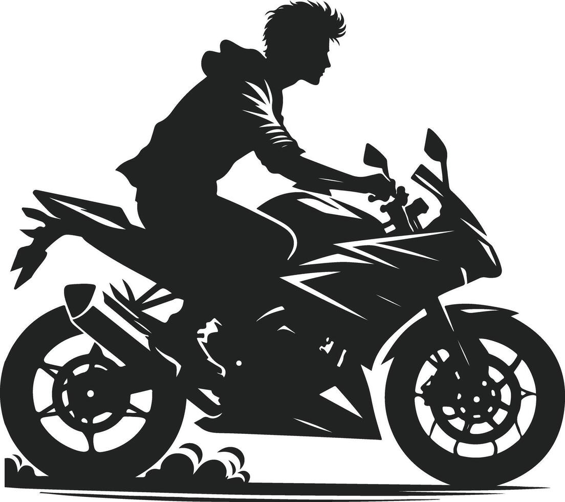 Young Rider in Silhouette Embarking on a Path of Endless Possibilities vector