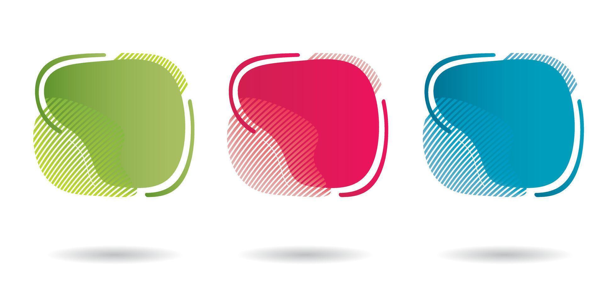 Set of modern abstract graphic elements. Gradient abstract banners with flowing liquid shapes. Template for the design of a logo, flyer, banner or presentation. vector