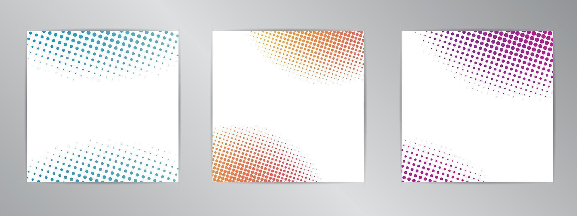 Banner set for social networks. Halftone and gradient background. vector