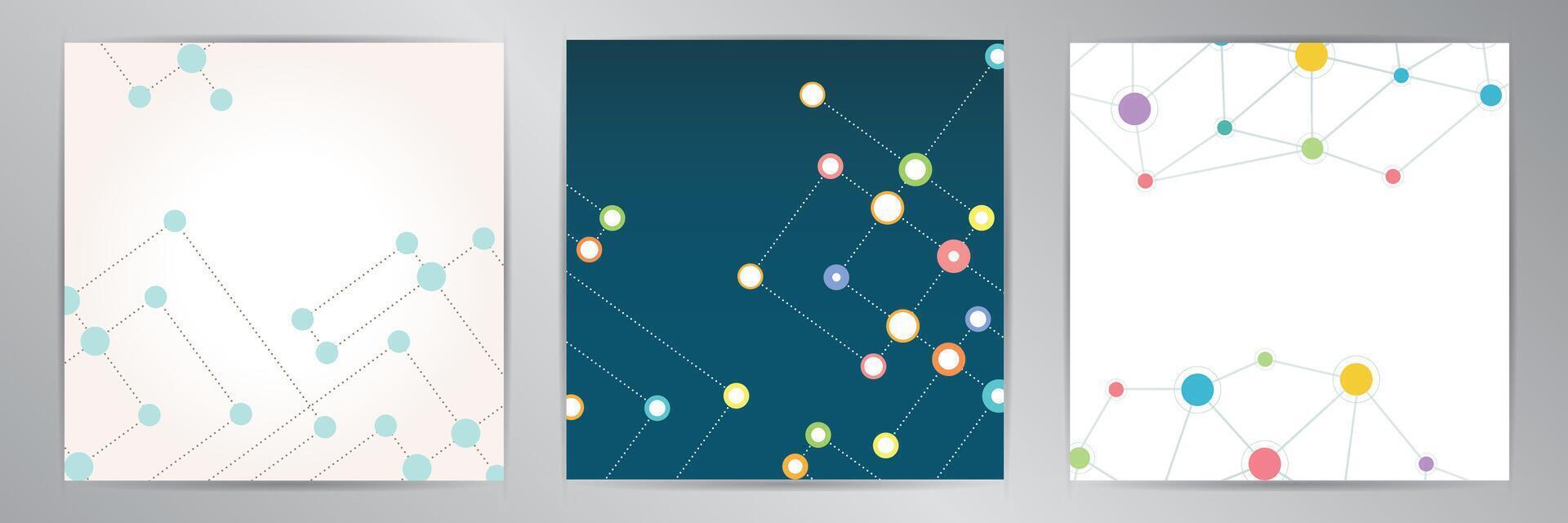 Modern banner design set. Trendy molecular poster. set. vector