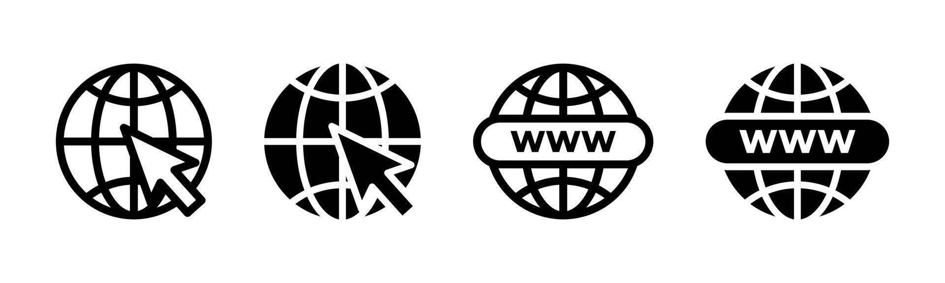 Website icon set. Web link symbol. Internet connection illustration. Browser sign. WWW site link pictogram. vector