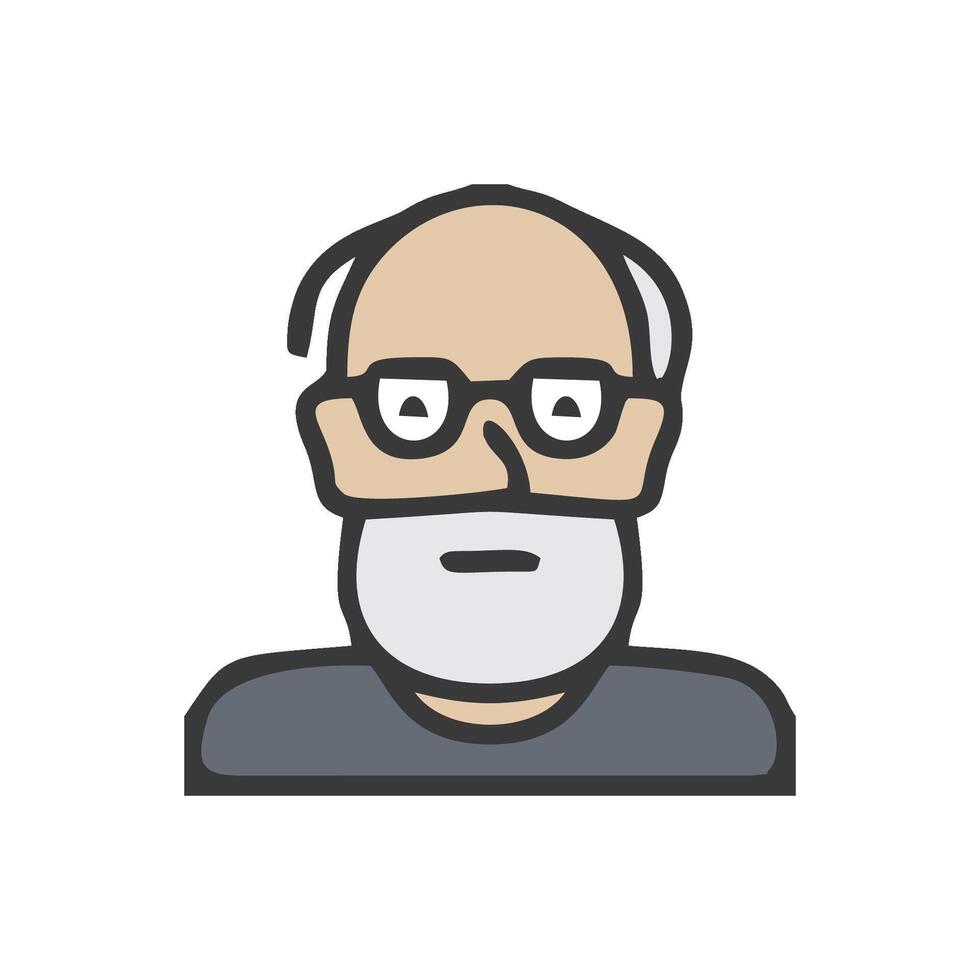 an old man with glasses and a beard vector