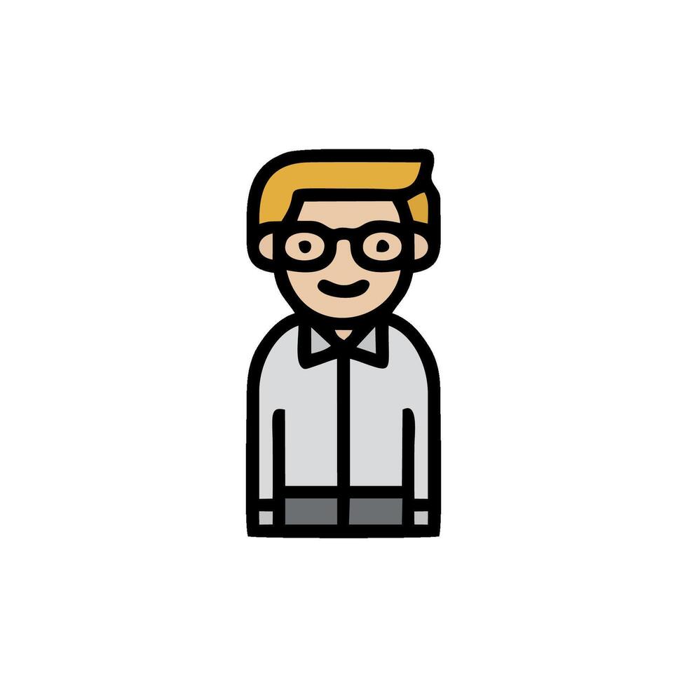 a man with glasses and a tie is standing in front of a white background vector