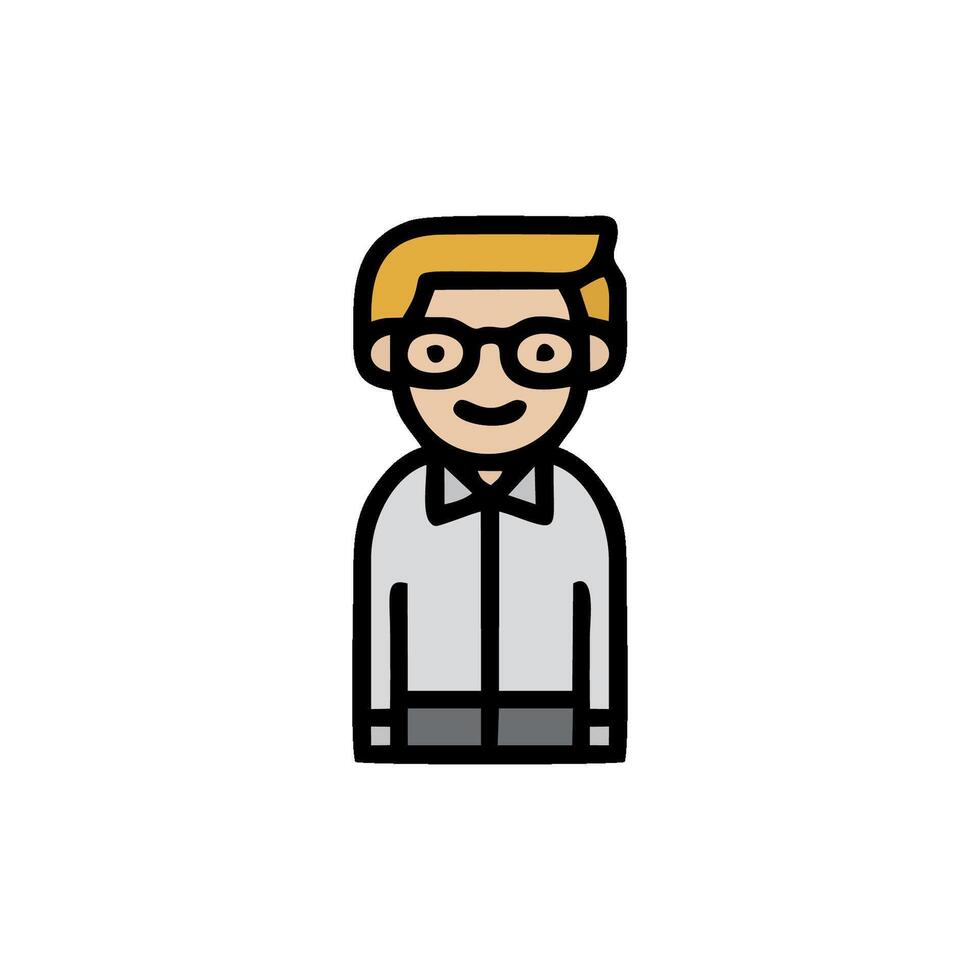 a man with glasses and a tie is standing in front of a white background vector