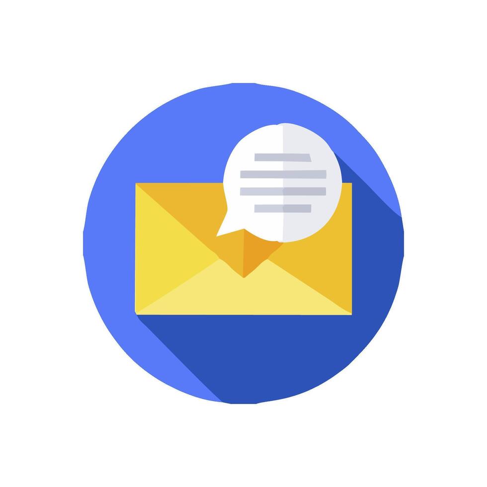 email envelope icon with speech bubble illustration vector