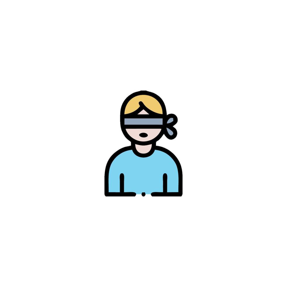 blindfold icon, line icon, illustration, flat design, flat design, illustration, illustration vector