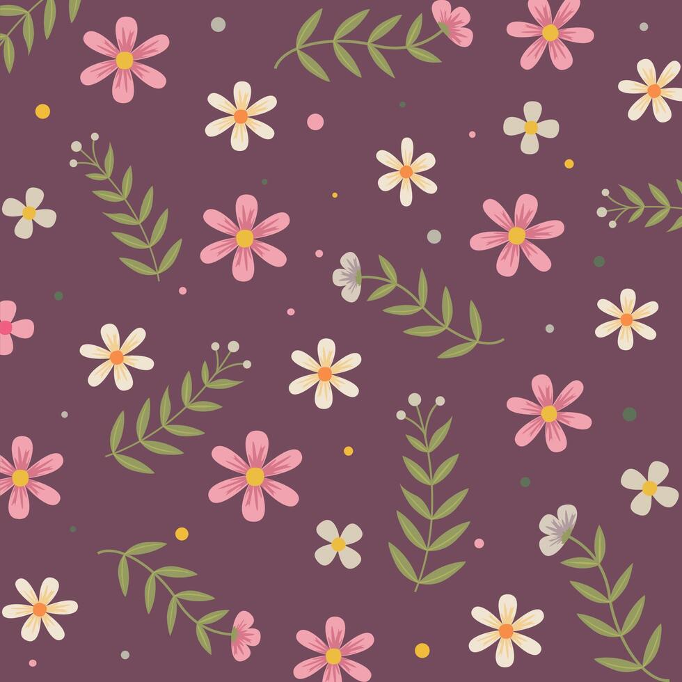 Cute floral seamless pattern illustration vector