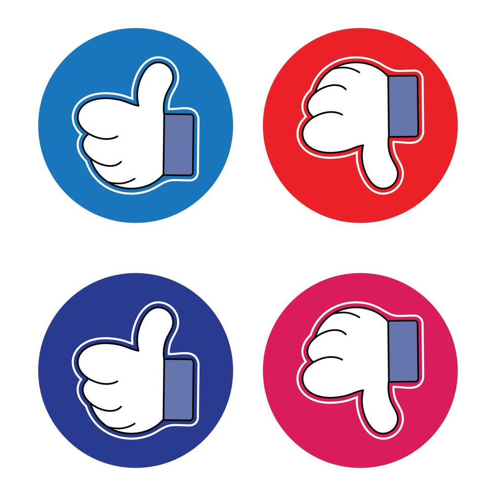 Icon thumb up and thumb down. like or dislike vector