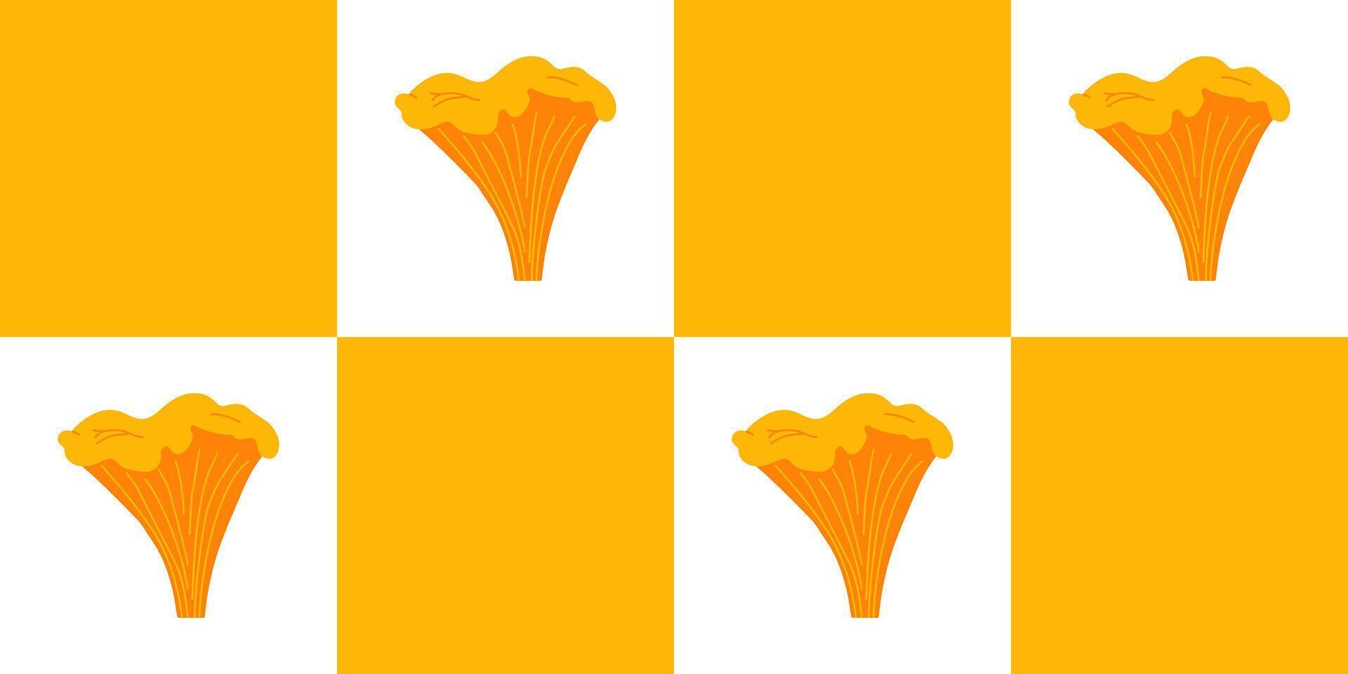 Checkered Seamless Pattern with Chanterelles, for Textile, Fabric, Wrapping Paper vector
