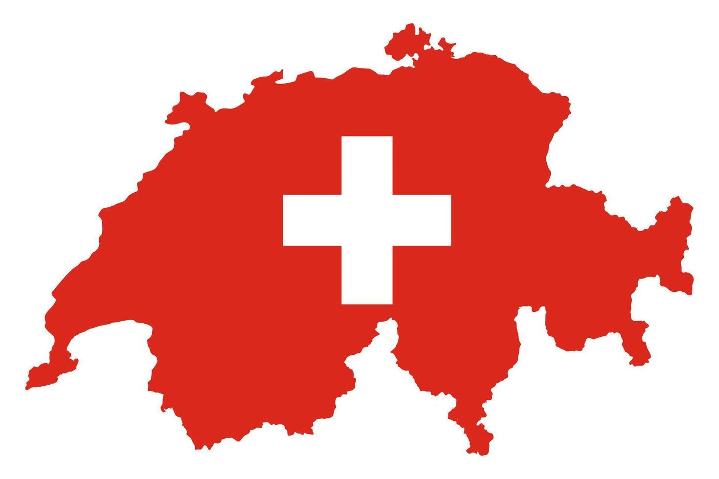switzerland flag map contour vector