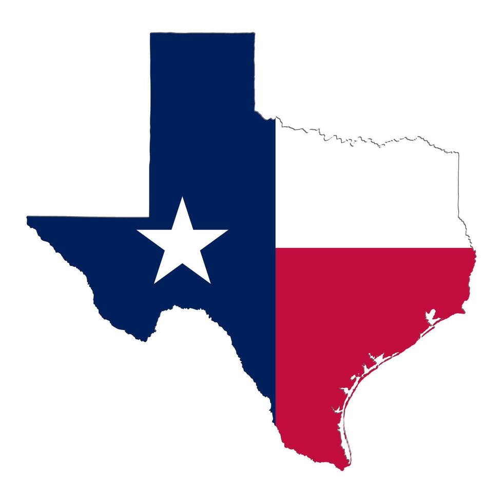 Texas state flag map contour illustration vector