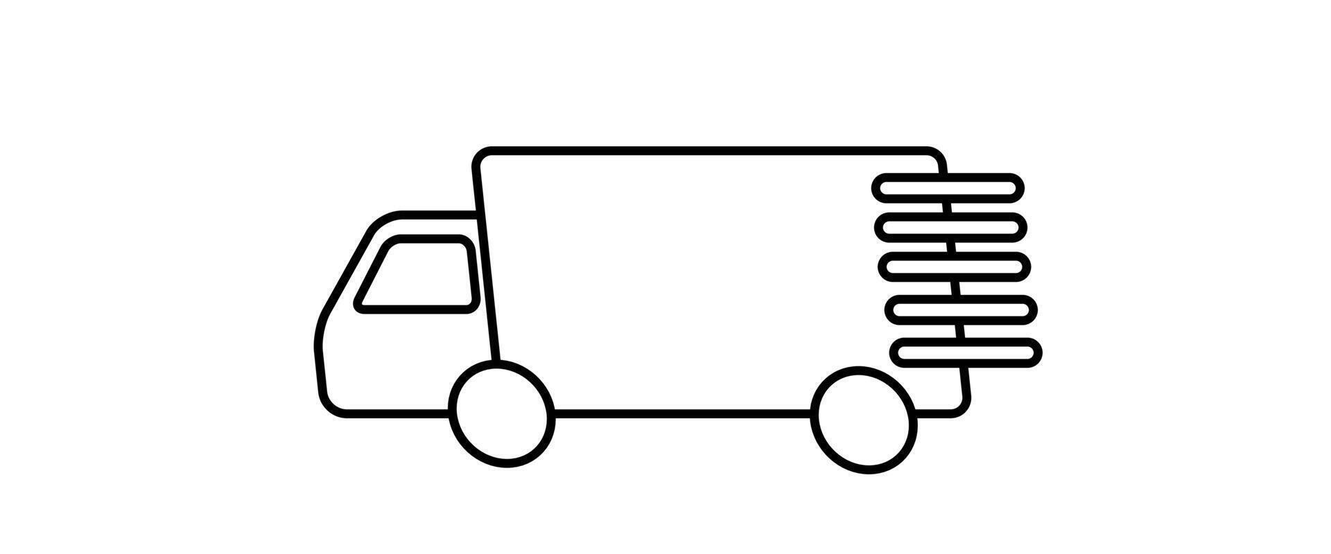 Shipping fast delivery truck with clock icon symbol, Pictogram flat design for apps and websites vector