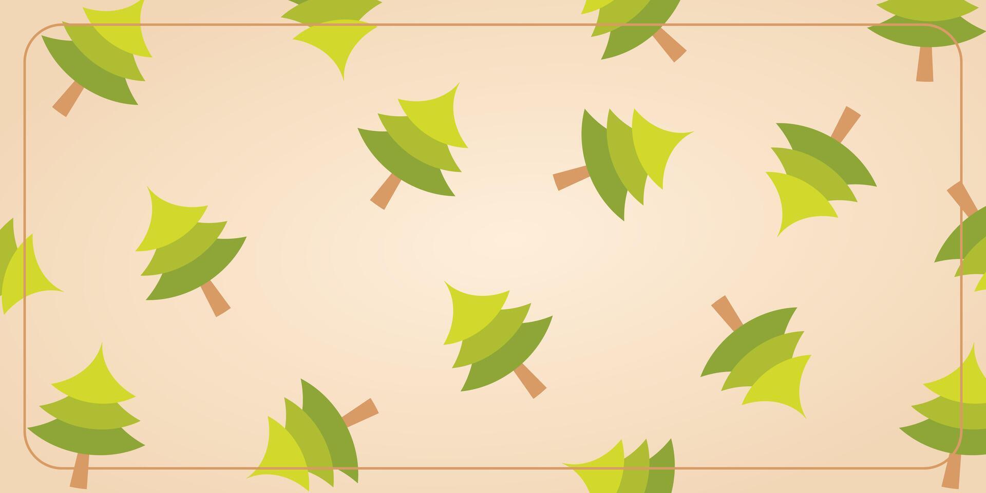 autumn background pattern with pine tree icons. design for banner, poster, greeting card, social media. vector