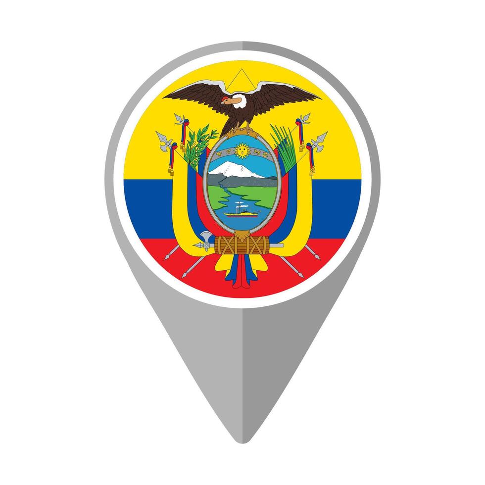 Ecuador Flag on Location Pin vector