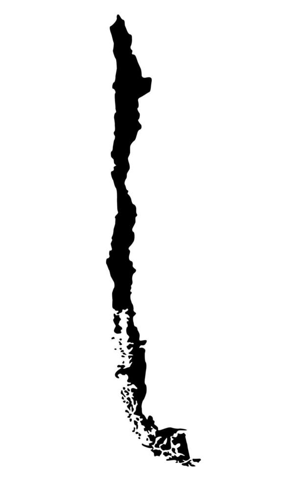 Black Silhouette of a Chile Country land Map vector