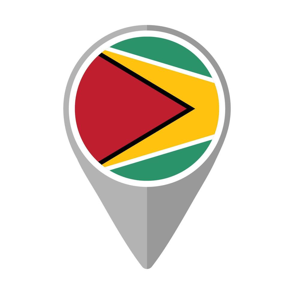 Guyana Flag on Location Pin vector