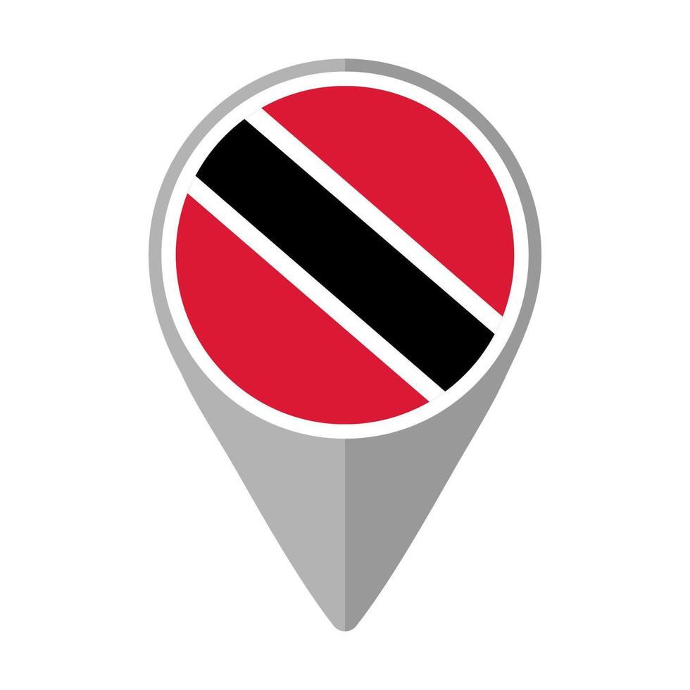 Trinidad and Tobago Flag on Location Pin vector