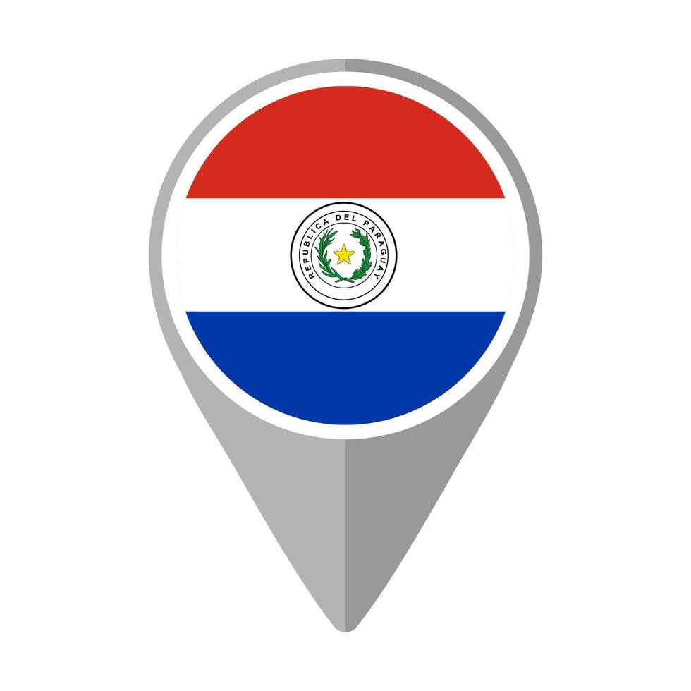 Paraguay Flag on Location Pin vector