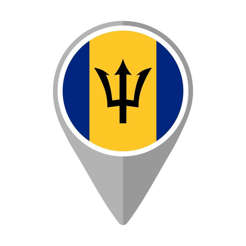 Barbados Flag on Location Pin vector