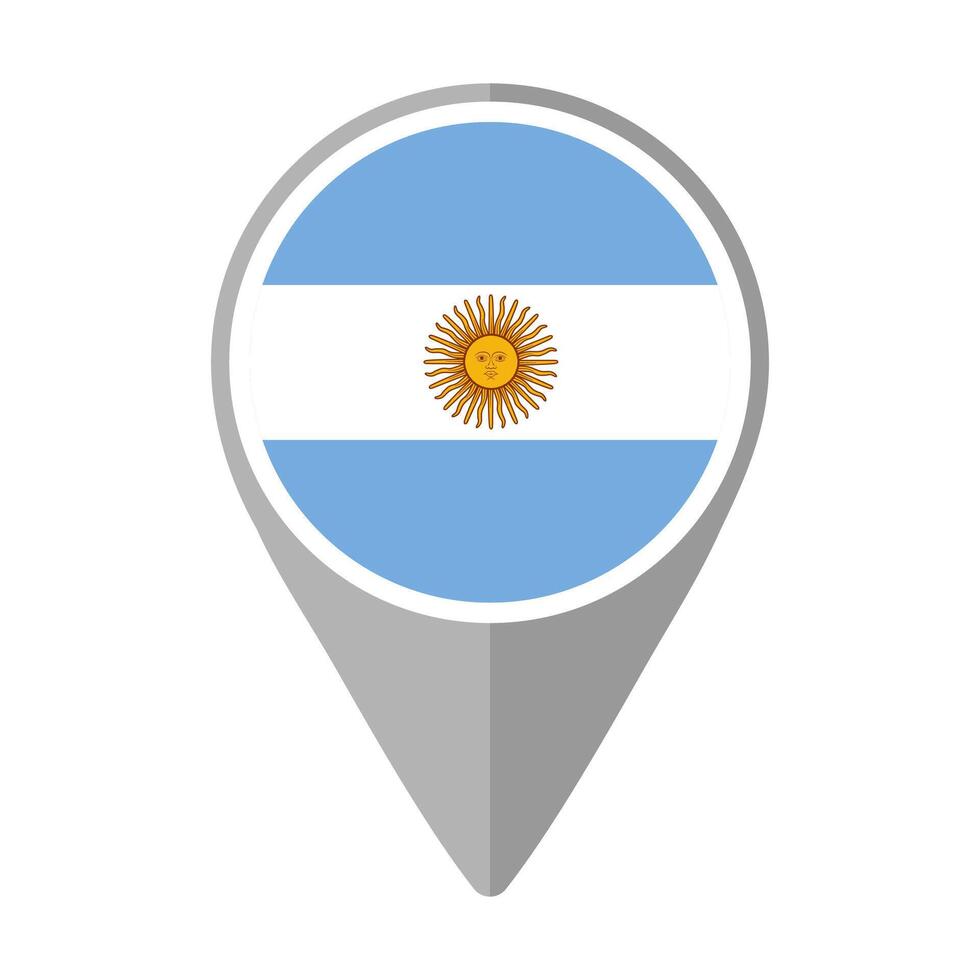 Argentina Flag on Location Pin vector