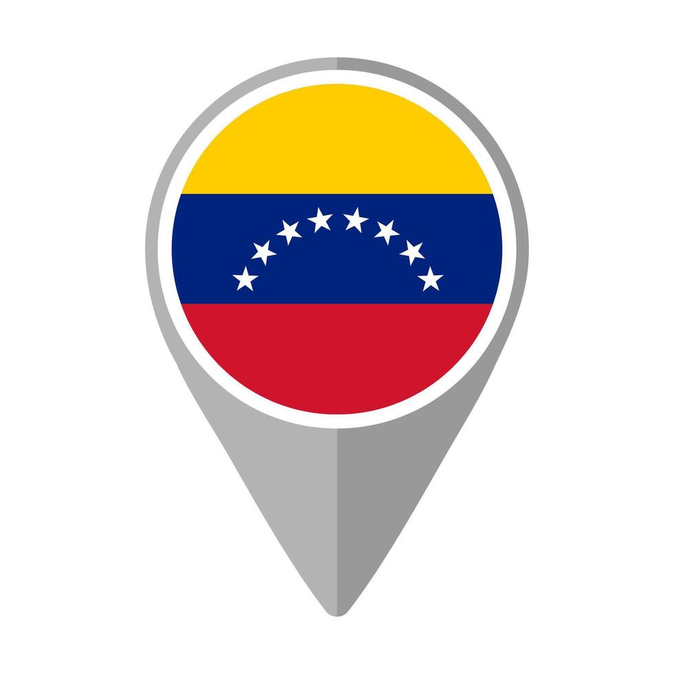 Venezuela Flag on Location Pin vector