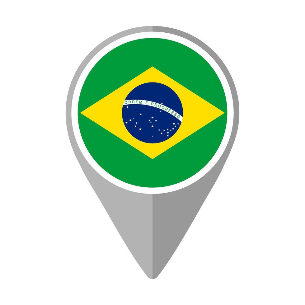 Brazil Flag on Location Pin vector