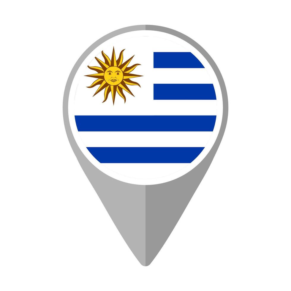Uruguay Flag on Location Pin vector