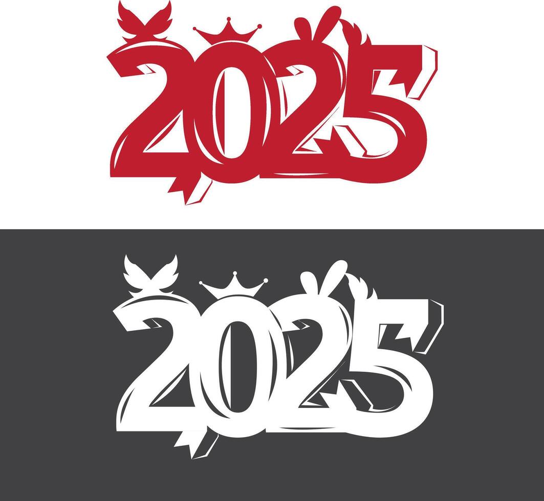 2025 number for new year greetings 48925987 Vector Art at Vecteezy