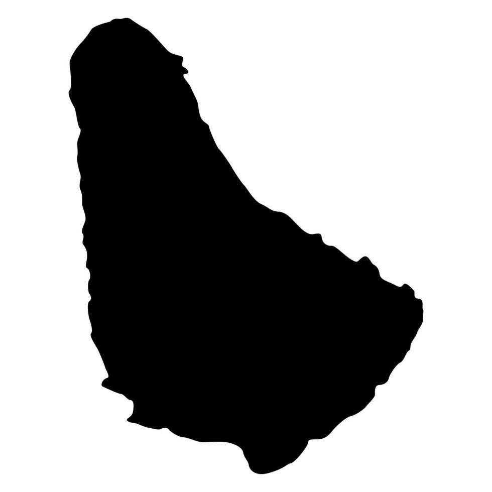 Black Silhouette of a Barbados Country land Map vector