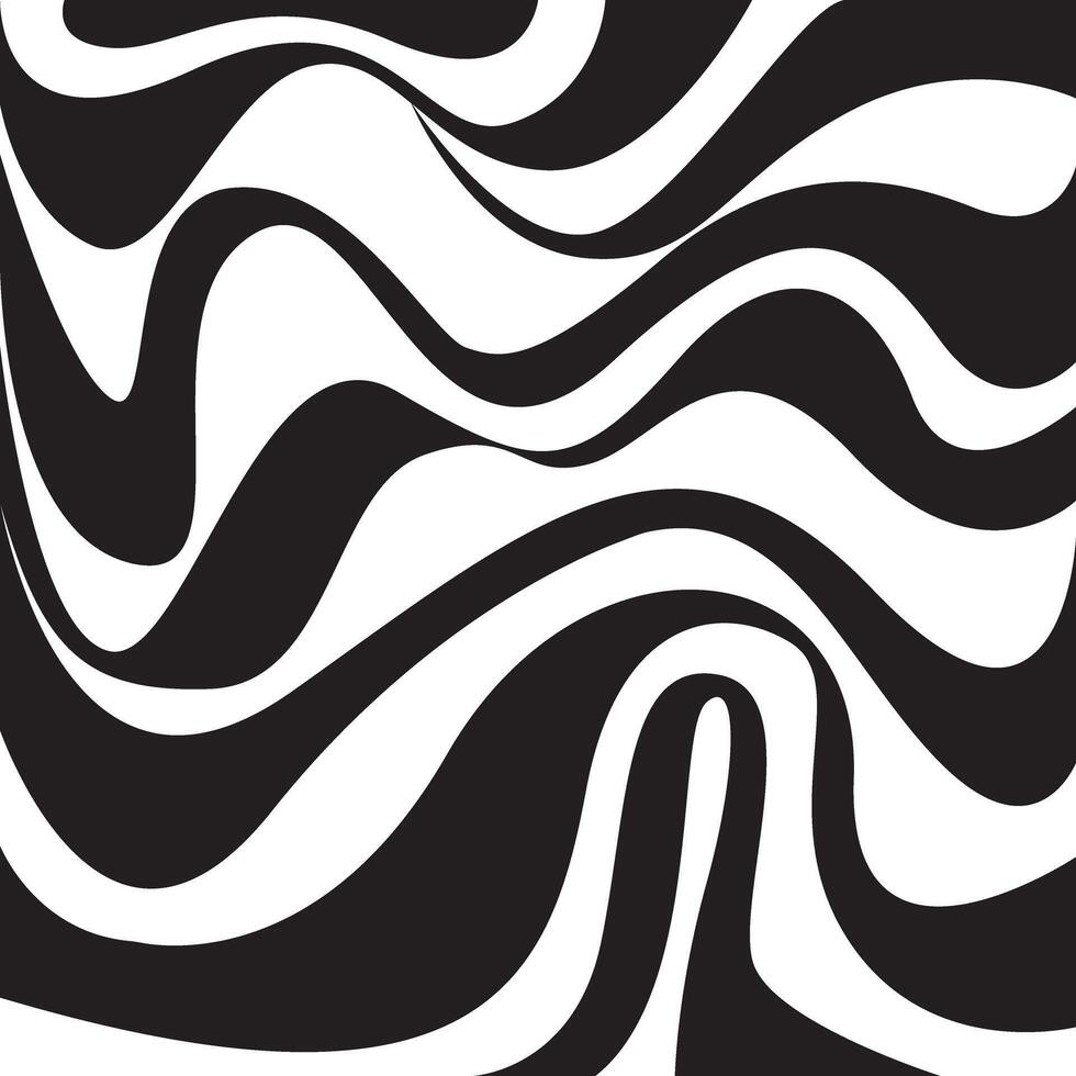 black and white wavy in square size vector