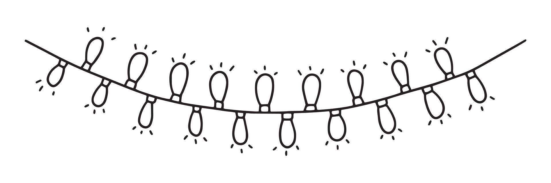 Lamps garland doodle style clipart vector