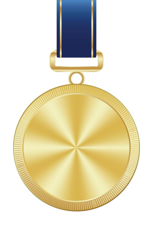 Realistic gold medal mockup. Gold medal with ribbon. Design winner ...