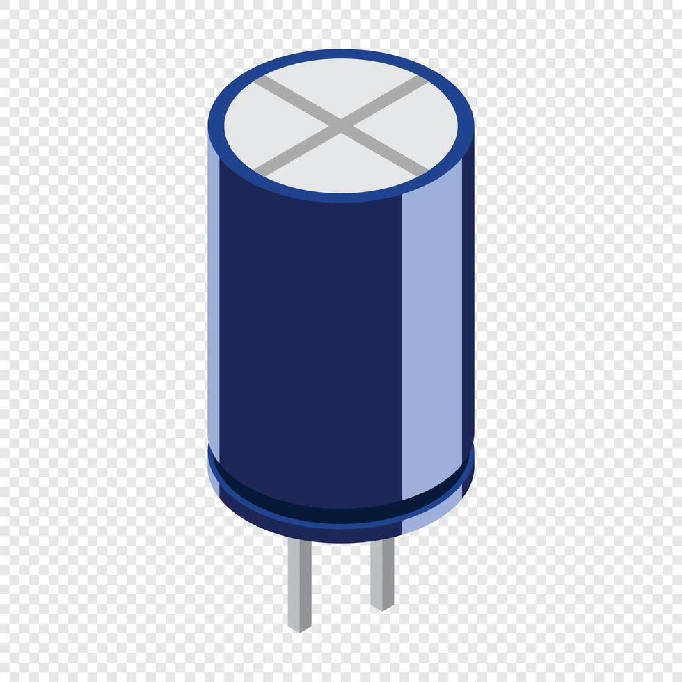 Capacitor electronic component. Capacitor icon. Isometric capacitor. Isometric electronic component. illustration vector